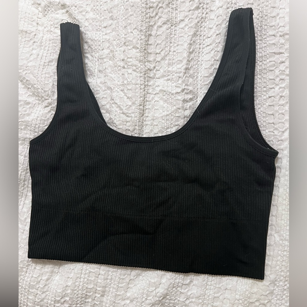 Gap Black Ribbed Crop Top
